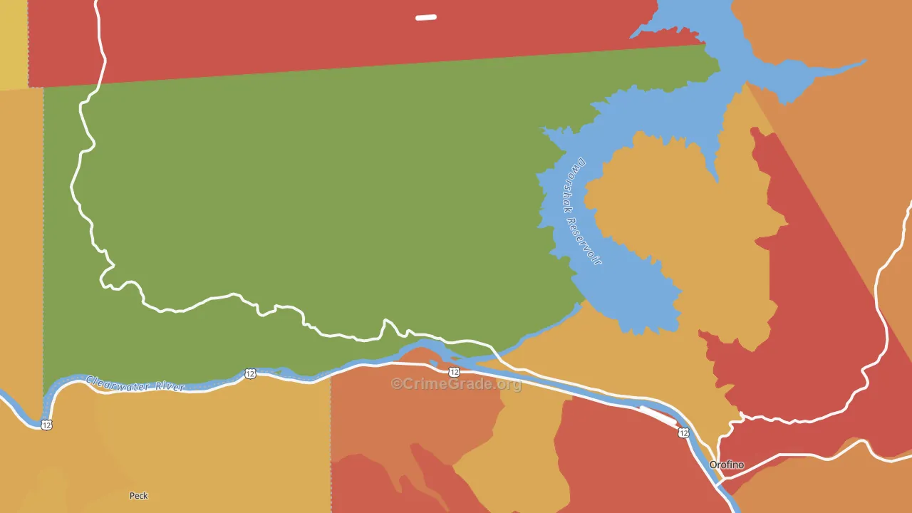 Ahsahka, ID Map of Drug-Related Crime Rates