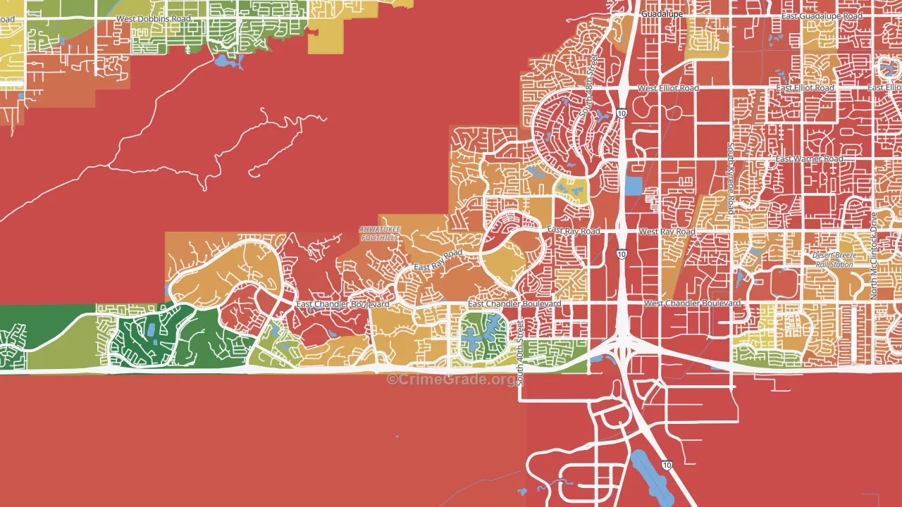 Ahwatukee, Phoenix, AZ Map of Drug-Related Crime Rates