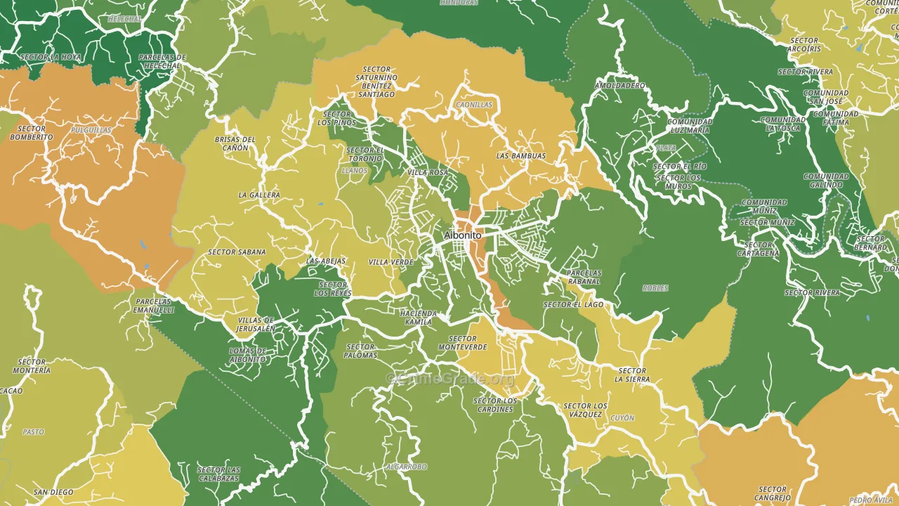 Aibonito Municipio, PR Map of Drug-Related Crime Rates