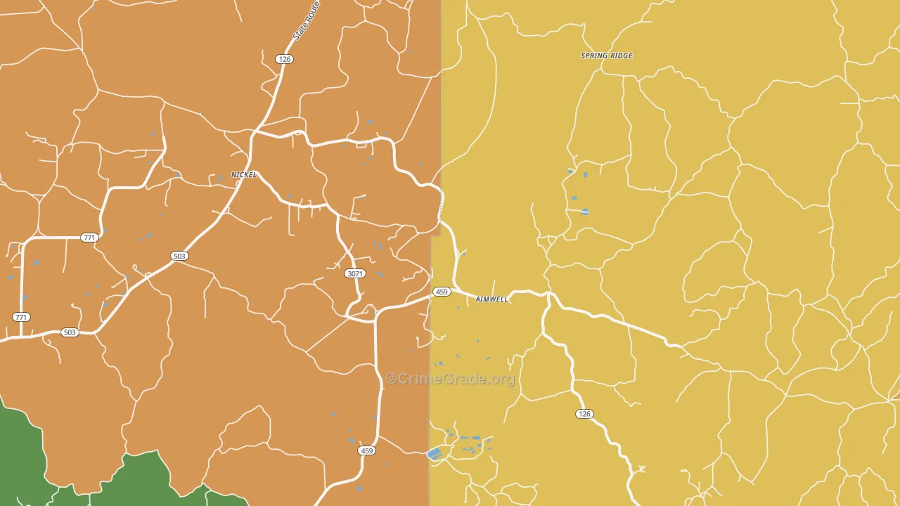 Aimwell, LA Map of Drug-Related Crime Rates