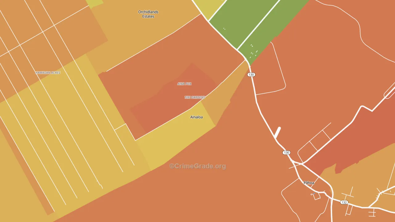 Ainaloa, HI Map of Drug-Related Crime Rates