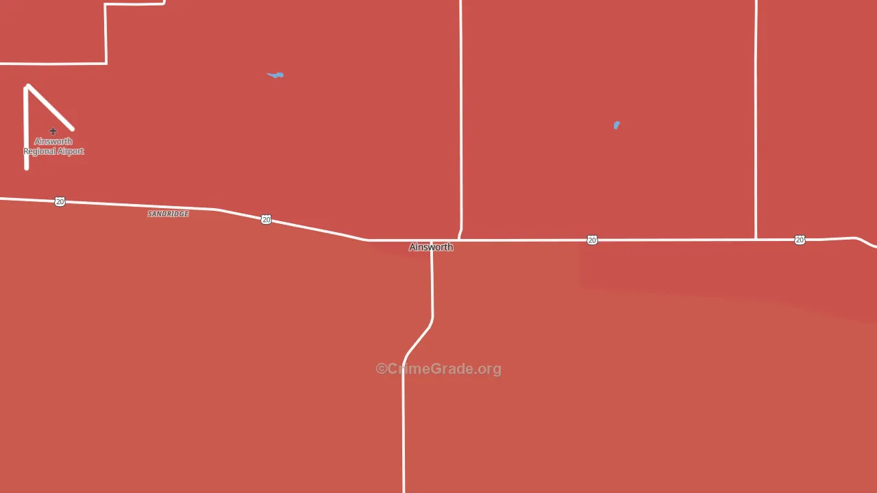 Ainsworth, NE Map of Drug-Related Crime Rates