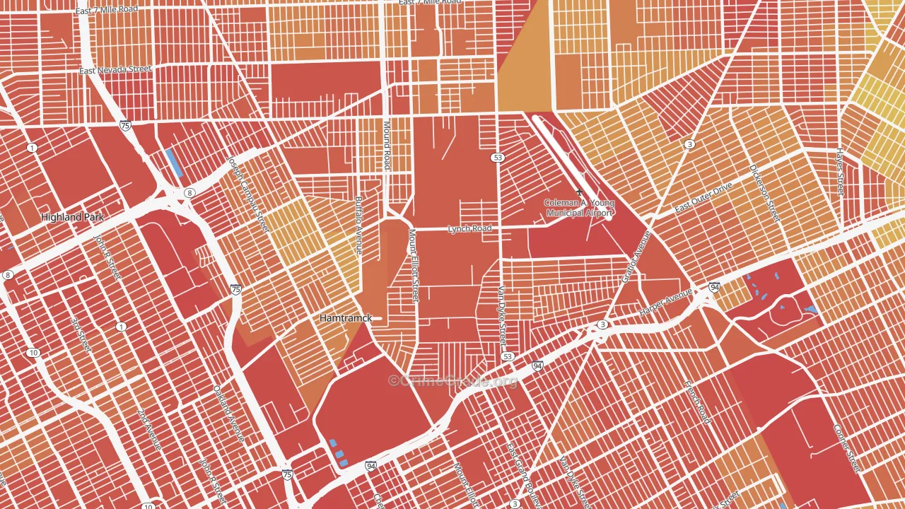 Airport, Detroit, MI Map of Drug-Related Crime Rates