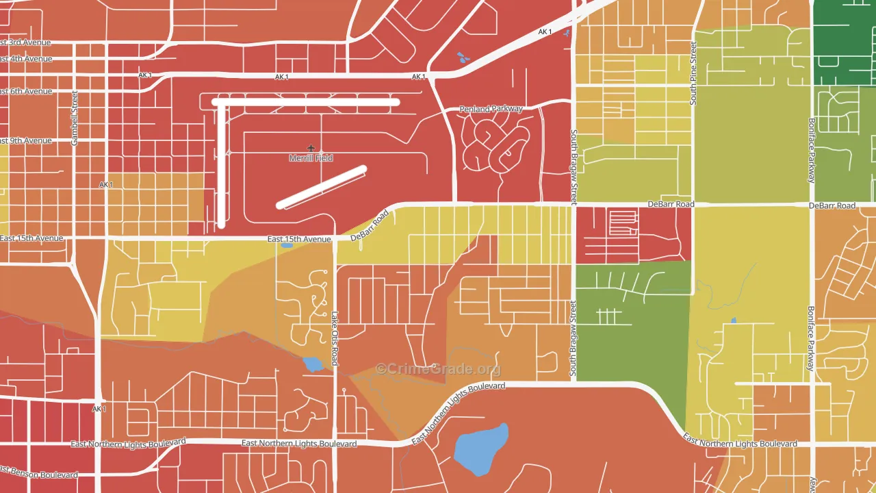 Airport Heights, Anchorage, AK Map of Drug-Related Crime Rates