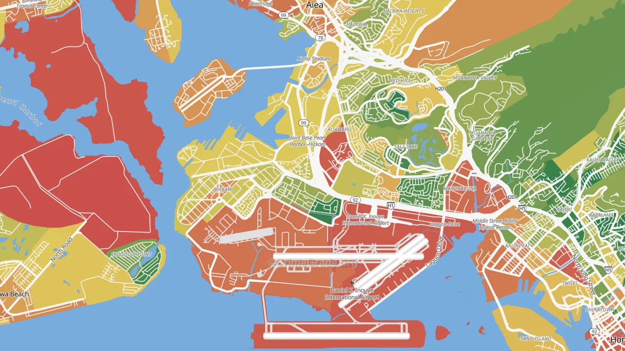 Airport, Honolulu, HI Map of Drug-Related Crime Rates