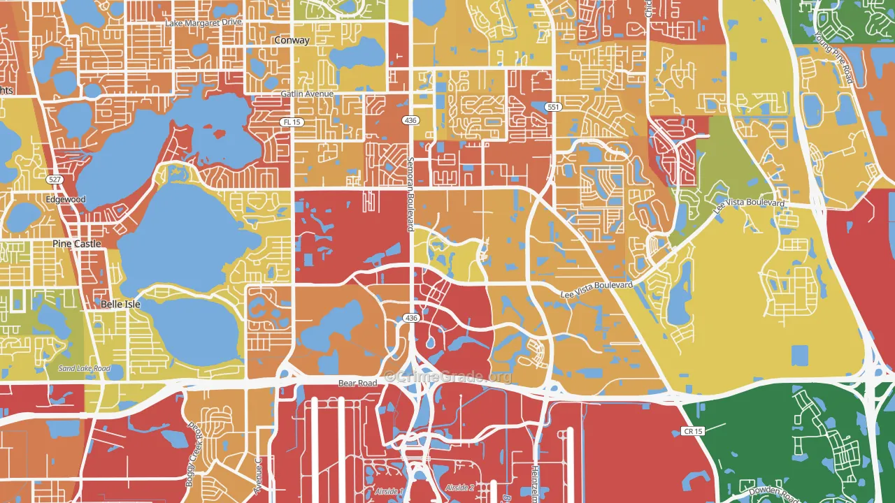 Airport North, Orlando, FL Map of Drug-Related Crime Rates