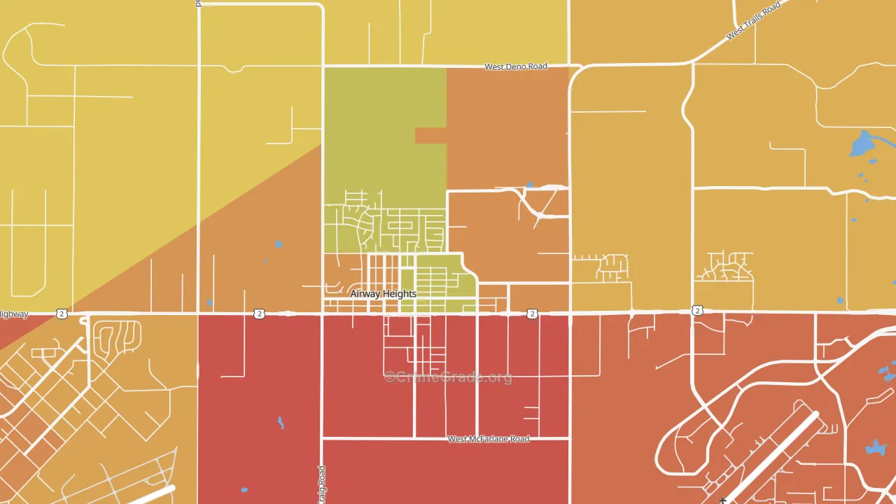 Airway Heights, WA Map of Drug-Related Crime Rates