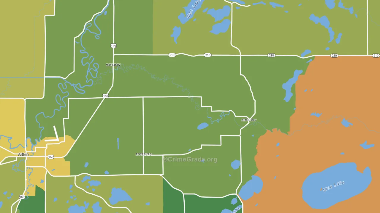 Aitkin County, MN Map of Drug-Related Crime Rates