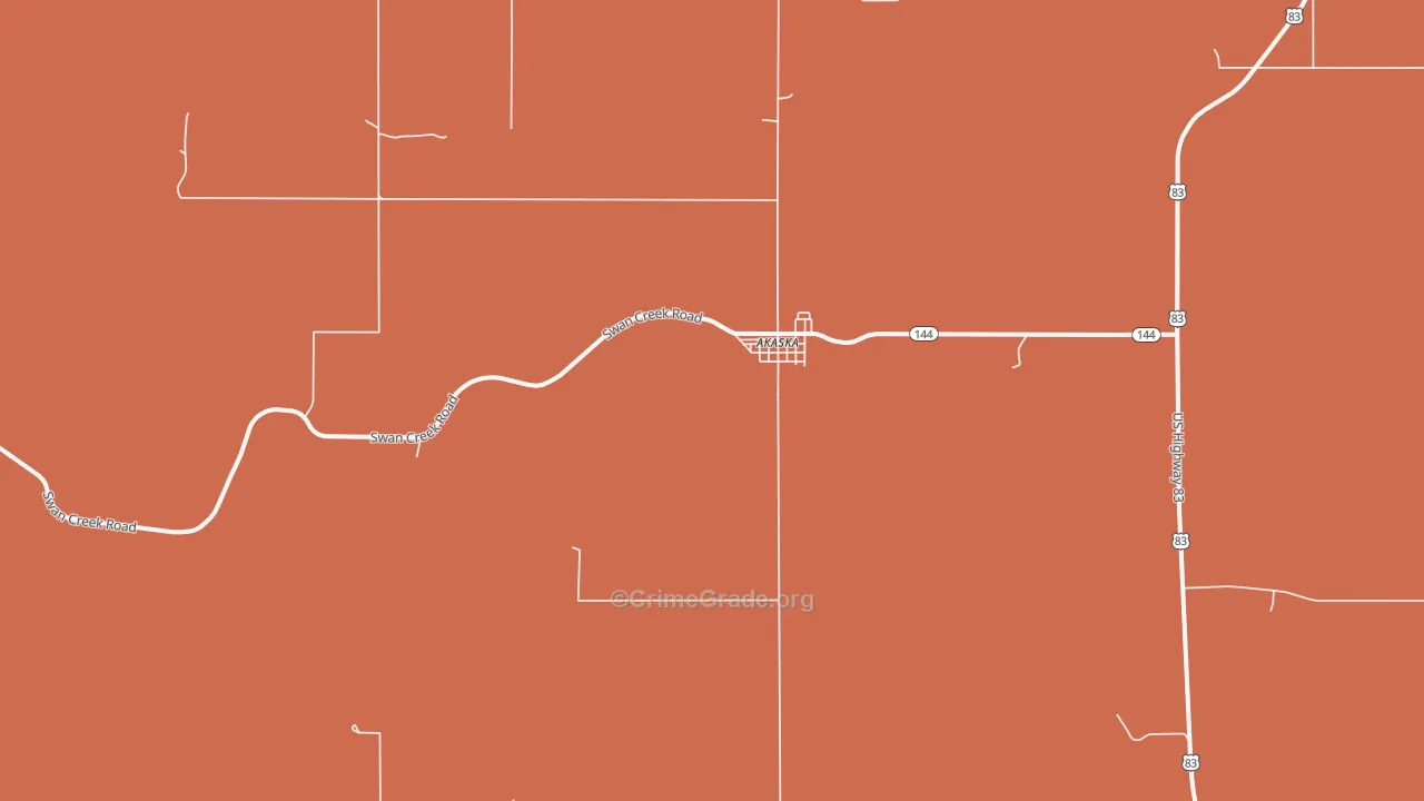 Akaska, SD Map of Drug-Related Crime Rates