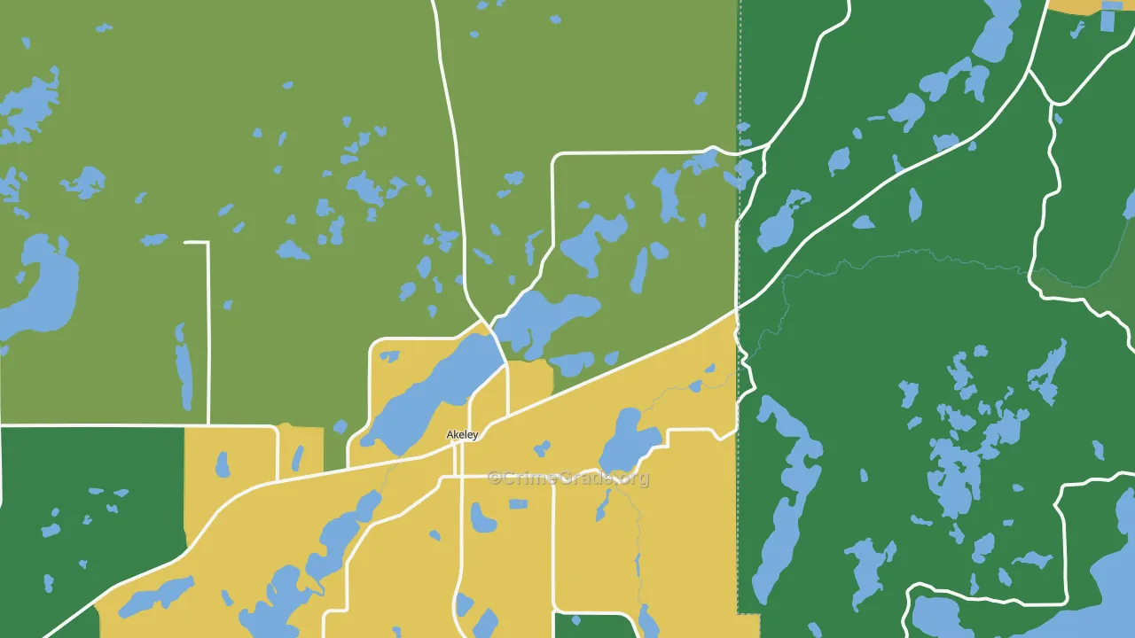 Akeley, MN Map of Drug-Related Crime Rates