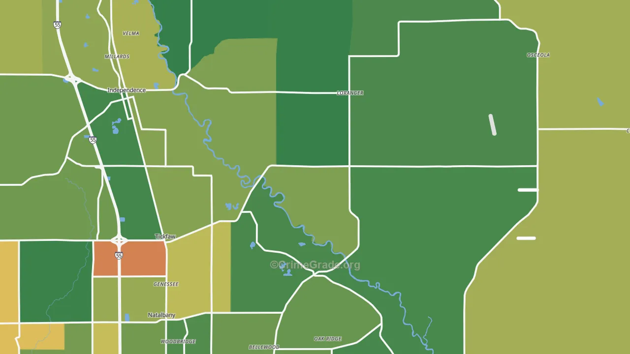 Akers, LA Map of Drug-Related Crime Rates