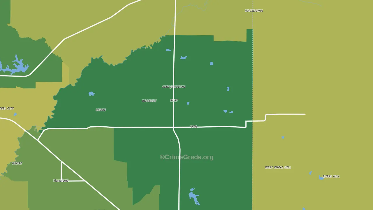 Akin, IL Map of Drug-Related Crime Rates