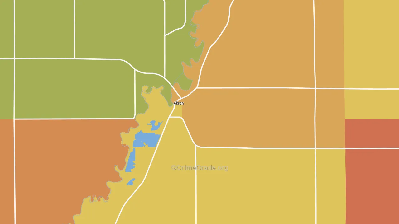Akron, IA Map of Drug-Related Crime Rates