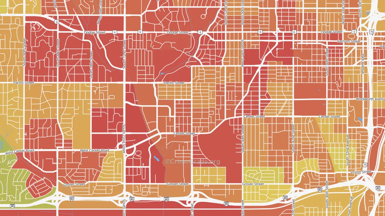 Aksarben-Elmwood Park, Omaha, NE Map of Drug-Related Crime Rates