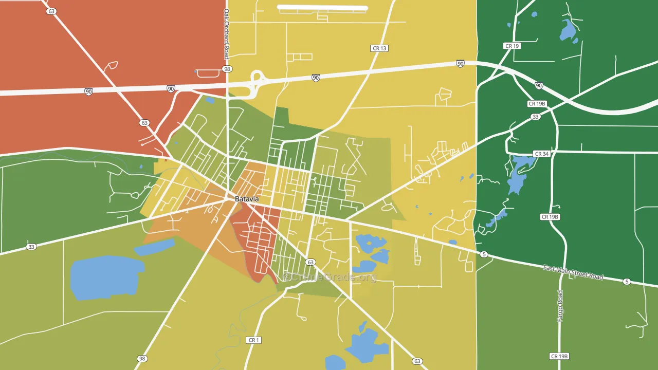 Alabama, NY Map of Drug-Related Crime Rates