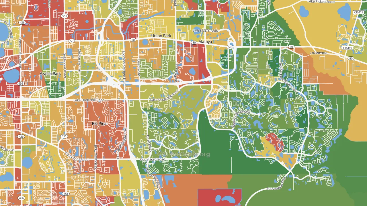 Alafaya, FL Map of Drug-Related Crime Rates