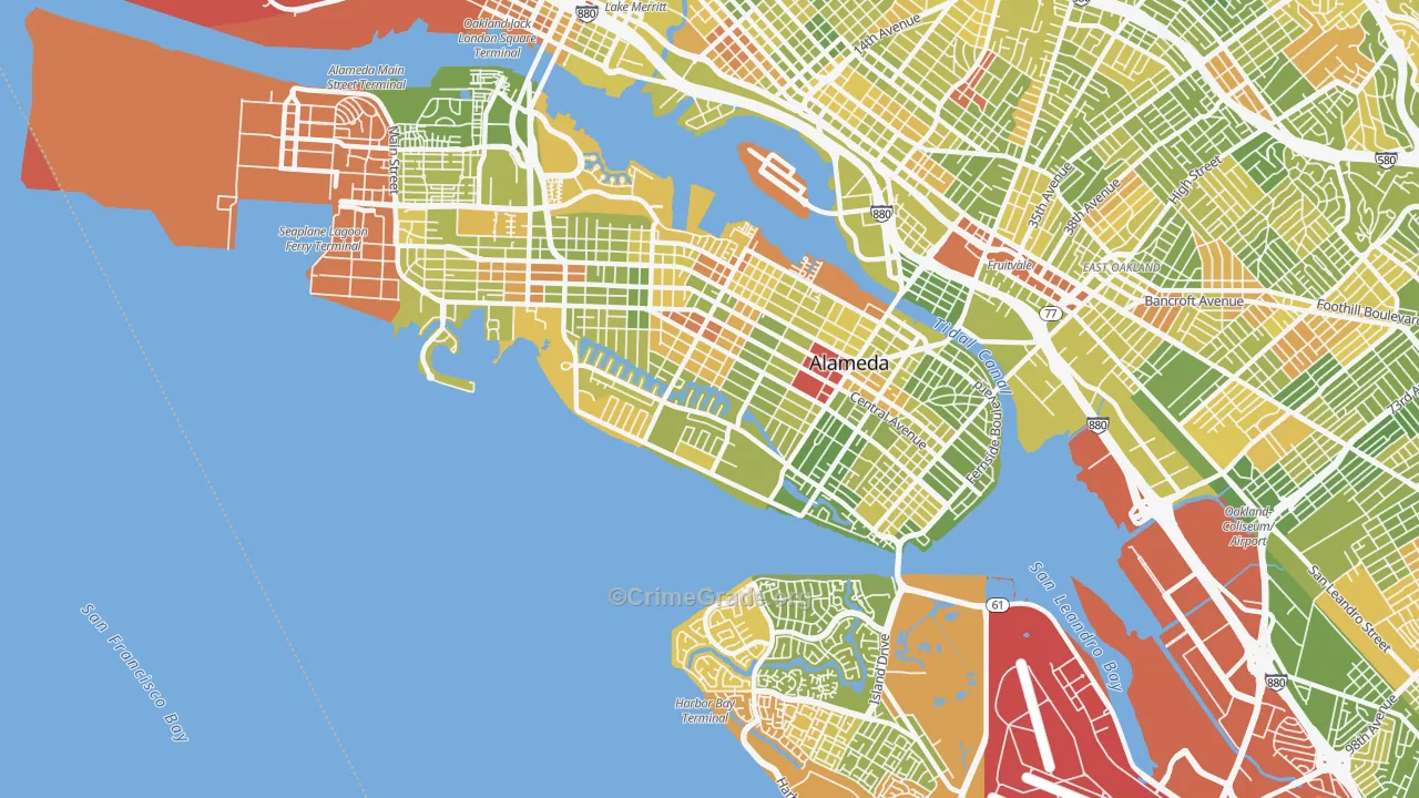 Alameda, CA Map of Drug-Related Crime Rates