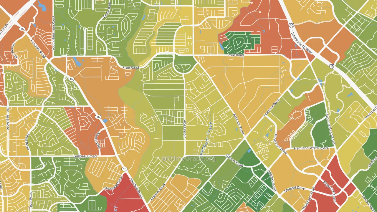 Alamo Farmsteads-Babcock Road, San Antonio, TX Map of Drug-Related Crime Rates