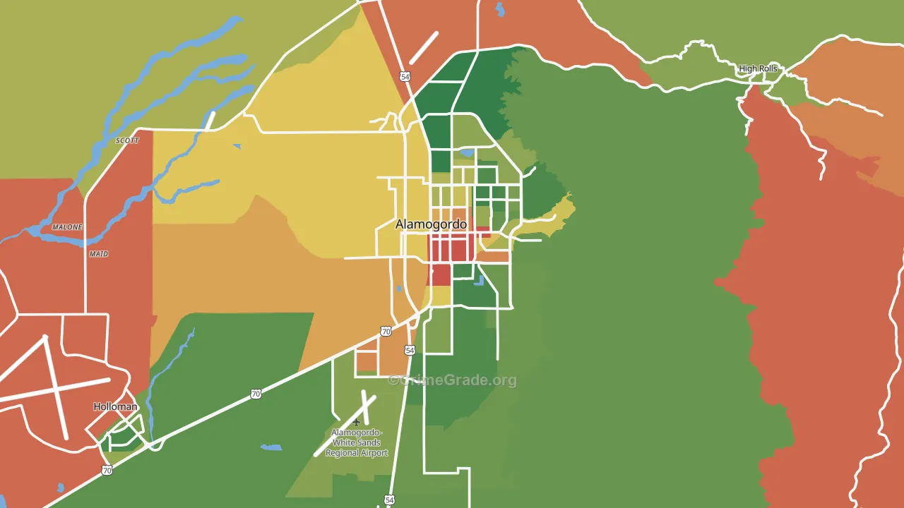 Alamogordo, NM Map of Drug-Related Crime Rates