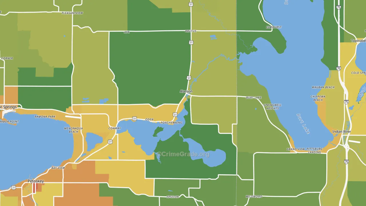 Alanson, MI Map of Drug-Related Crime Rates