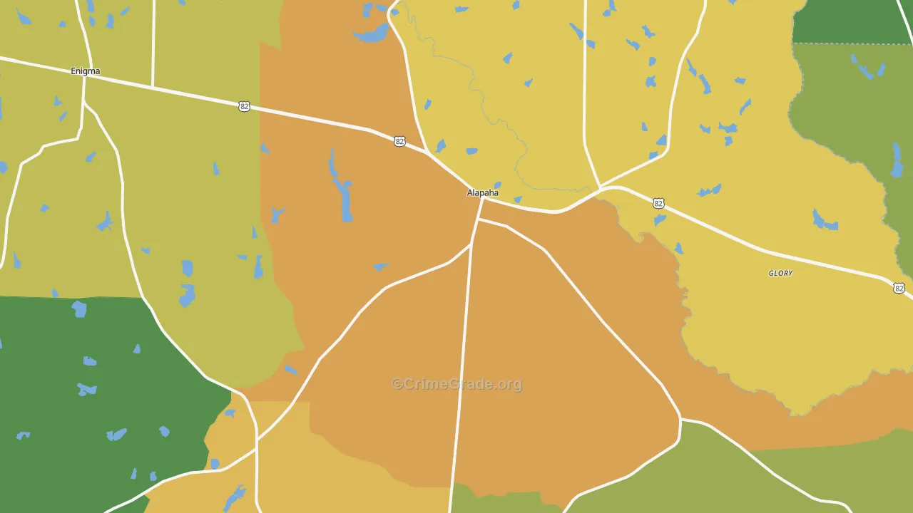 Alapaha, GA Map of Drug-Related Crime Rates