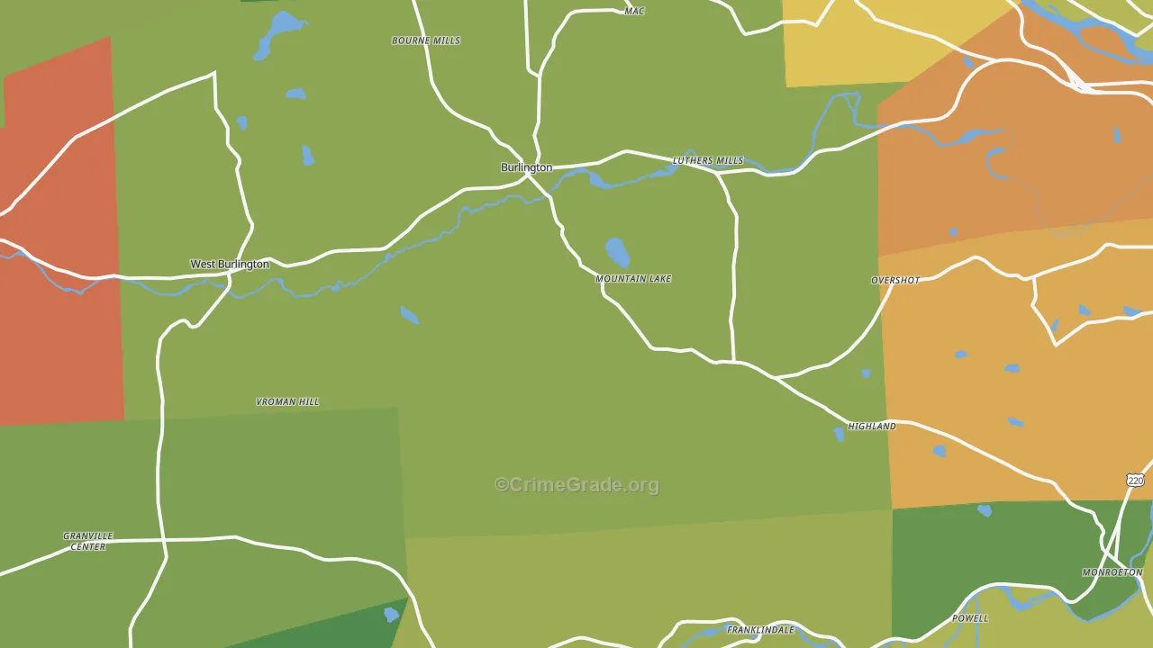 Alba, PA Map of Drug-Related Crime Rates