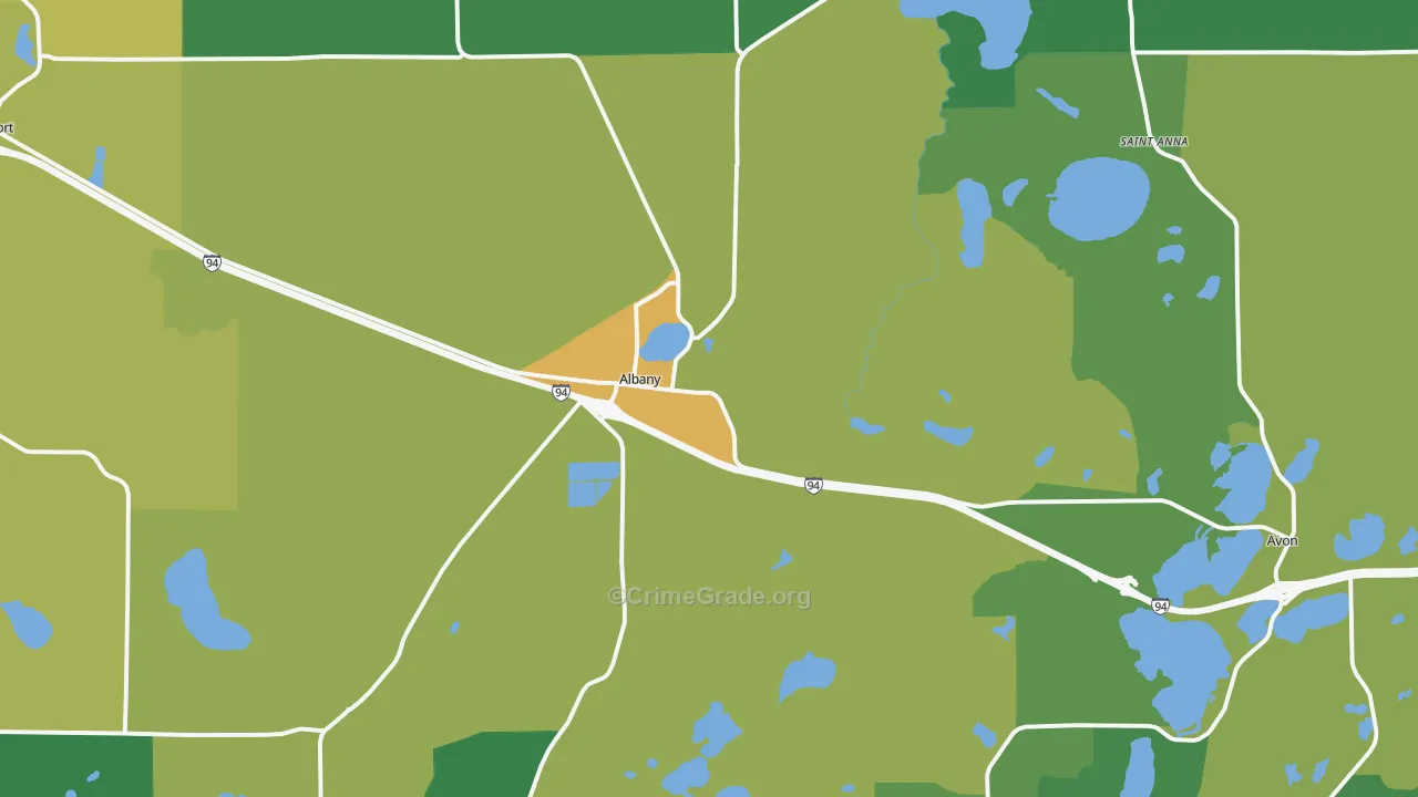 Albany, MN Map of Drug-Related Crime Rates