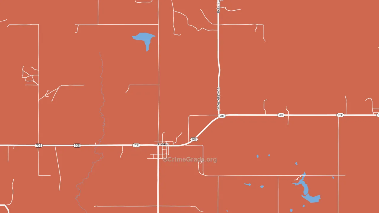Albany, OK Map of Drug-Related Crime Rates