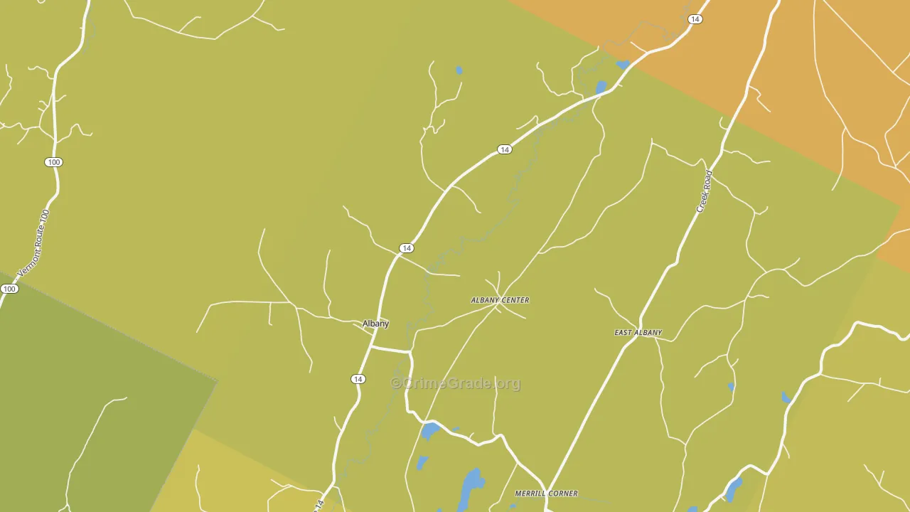 Albany, VT Map of Drug-Related Crime Rates