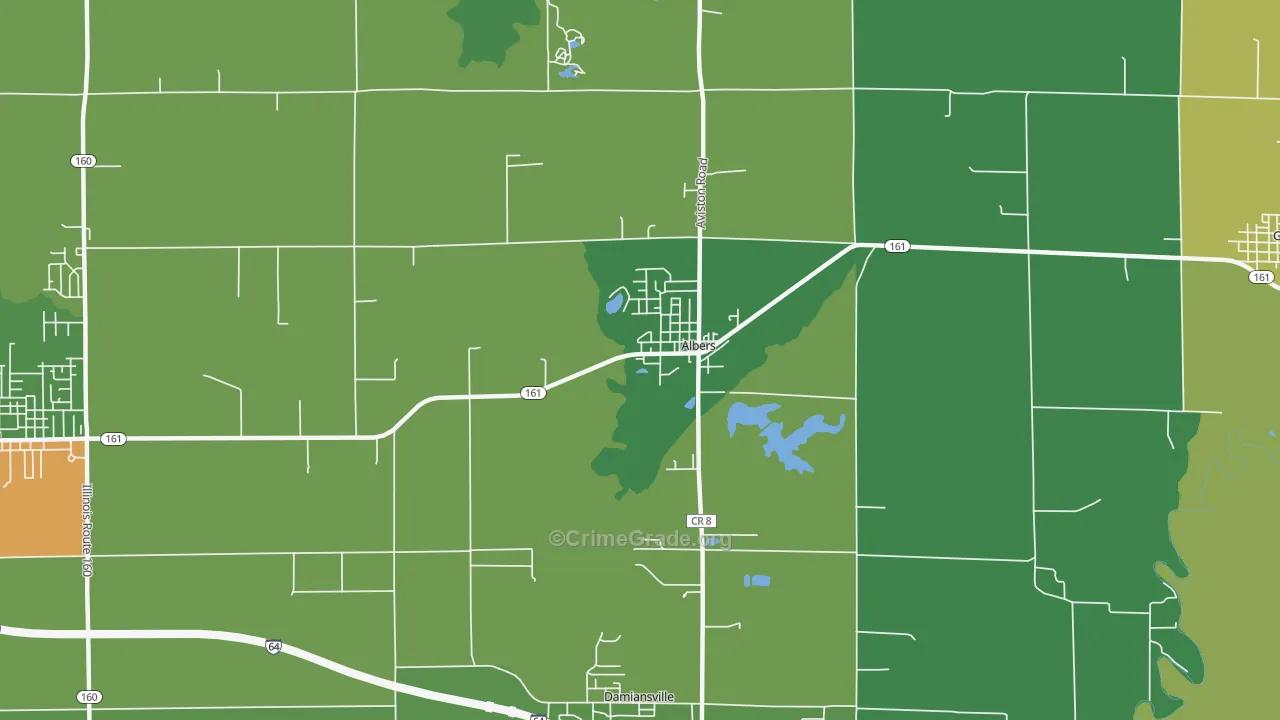 Albers, IL Map of Drug-Related Crime Rates