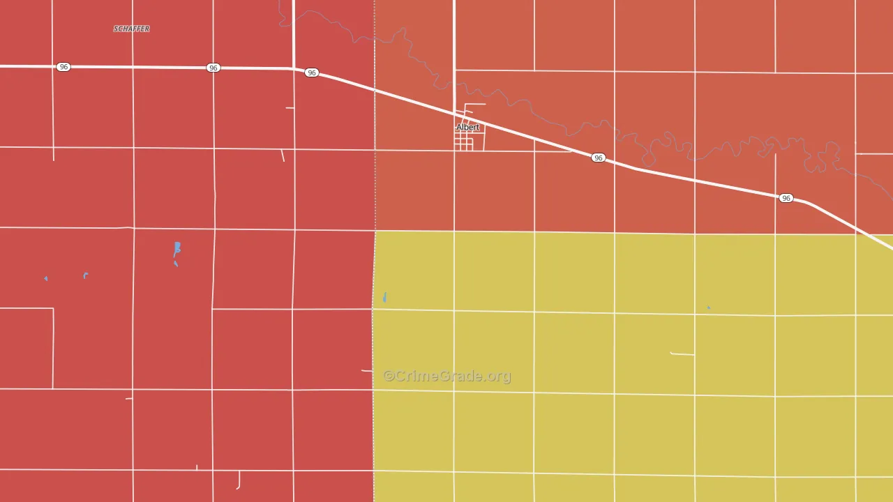 Albert, KS Map of Drug-Related Crime Rates