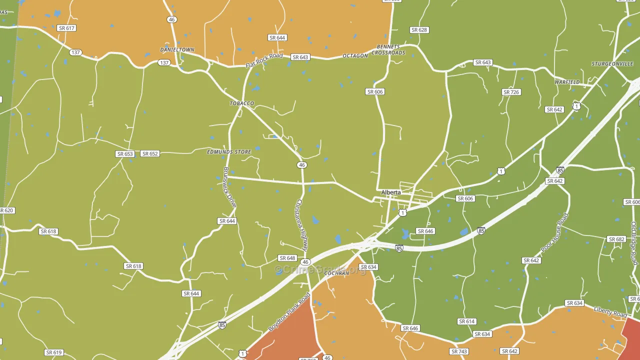 Alberta, VA Map of Drug-Related Crime Rates