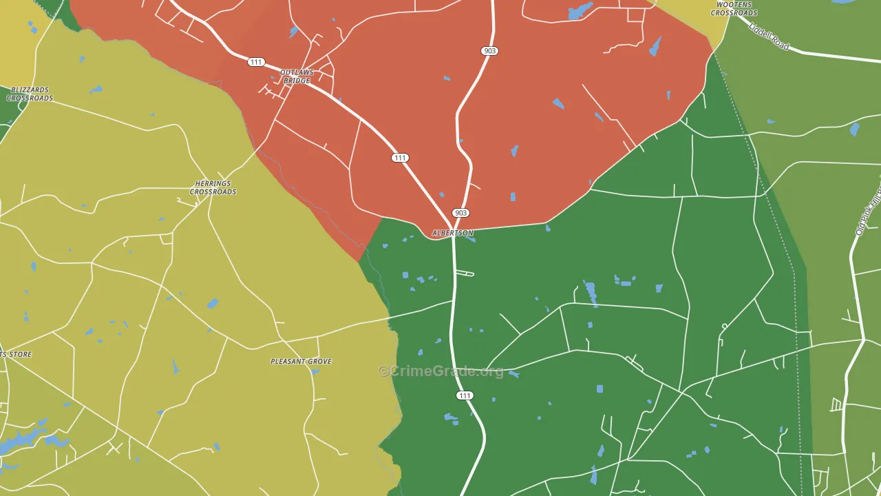Albertson, NC Map of Drug-Related Crime Rates