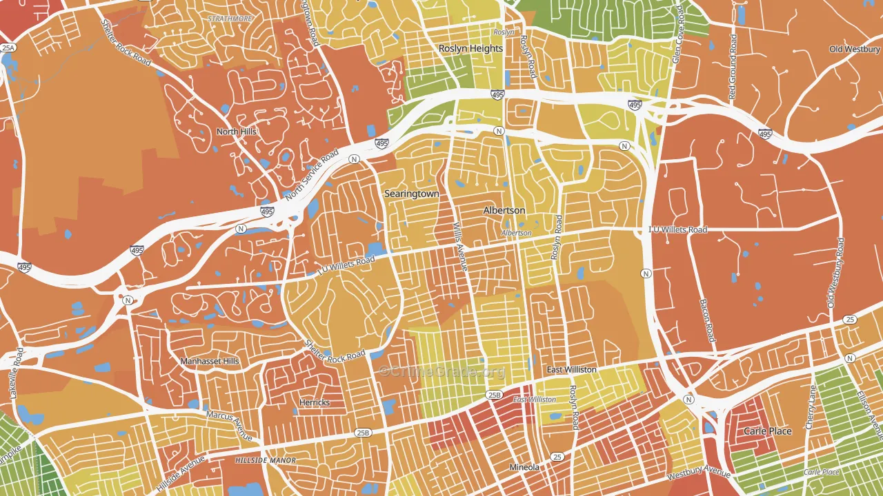 Albertson, NY Map of Drug-Related Crime Rates