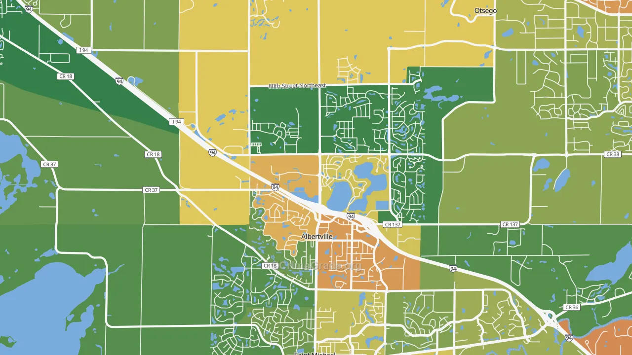Albertville, MN Map of Drug-Related Crime Rates
