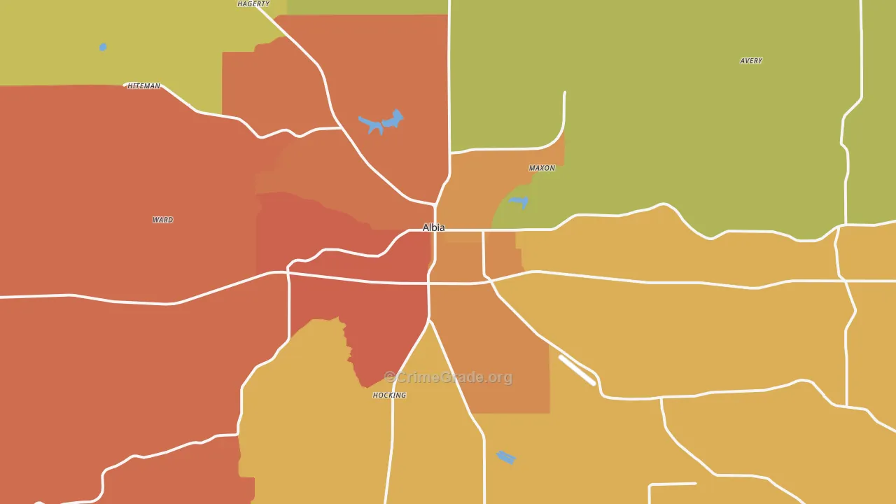 Albia, IA Map of Drug-Related Crime Rates