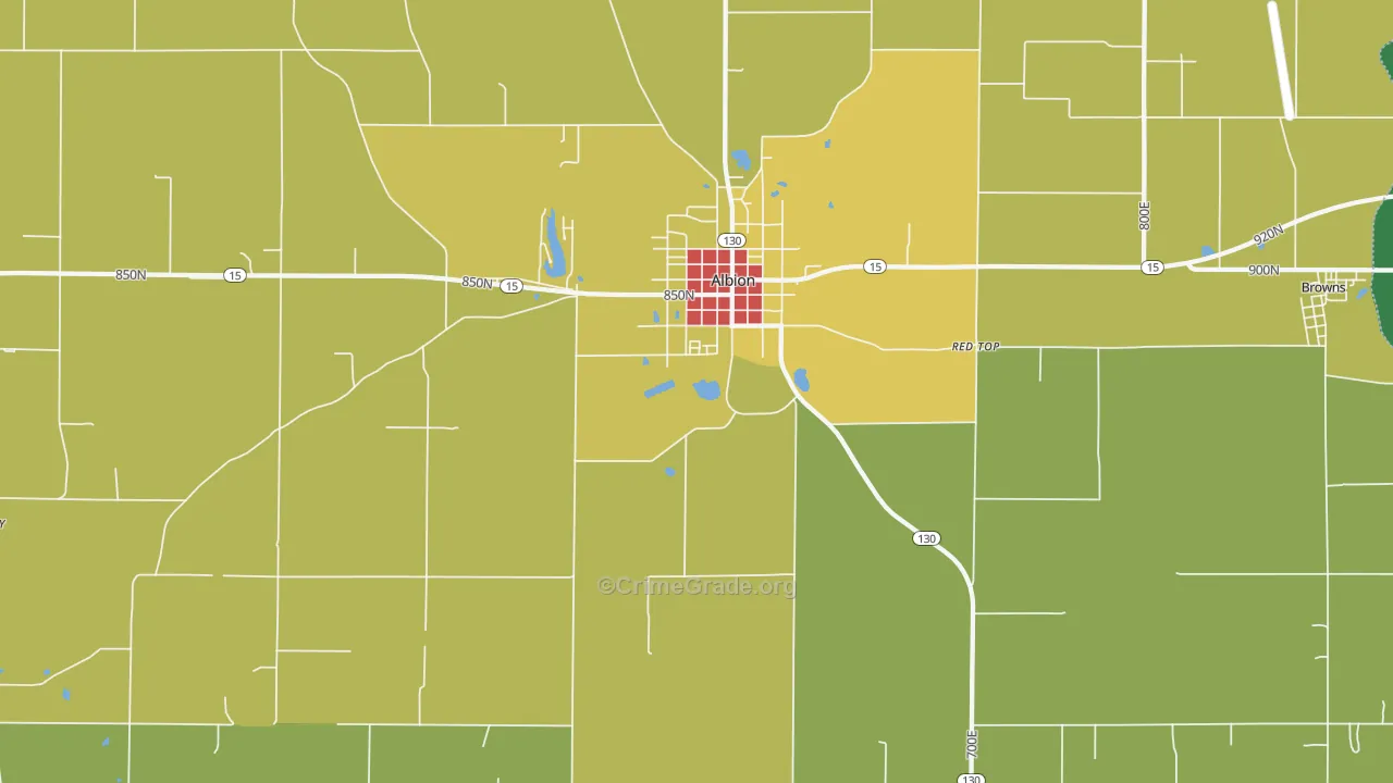 Albion, IL Map of Drug-Related Crime Rates
