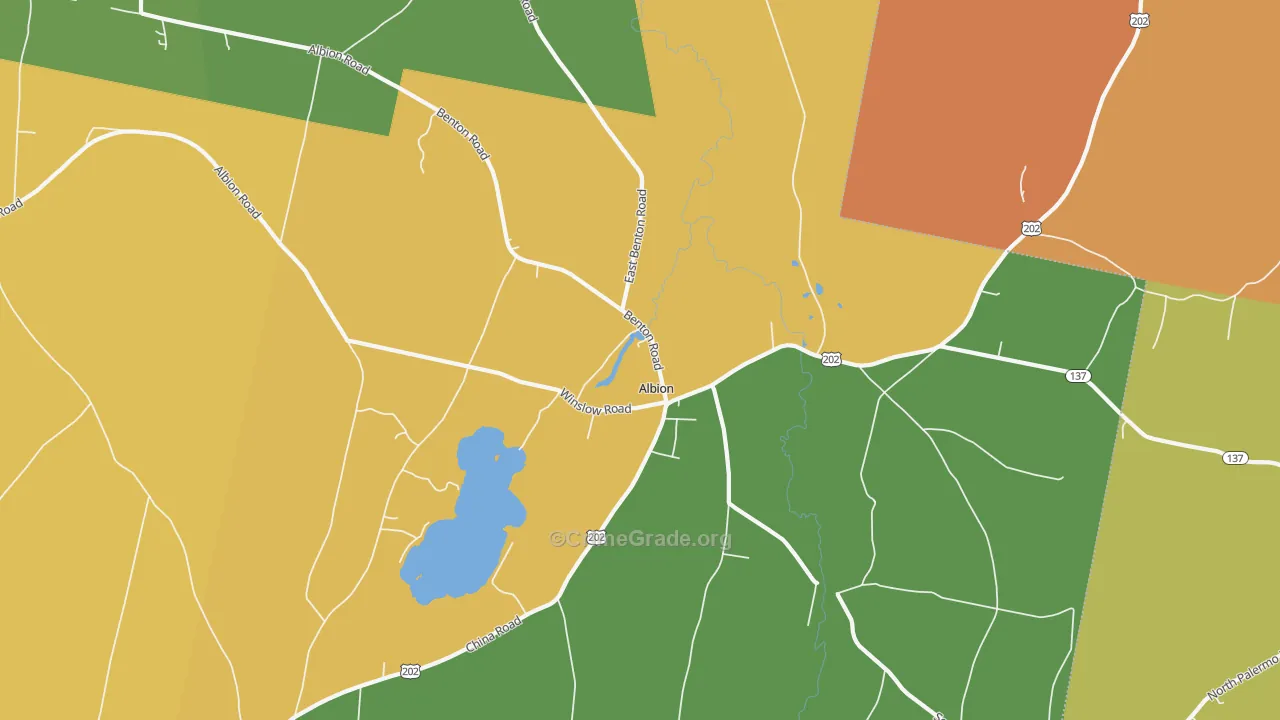 Albion, ME Map of Drug-Related Crime Rates
