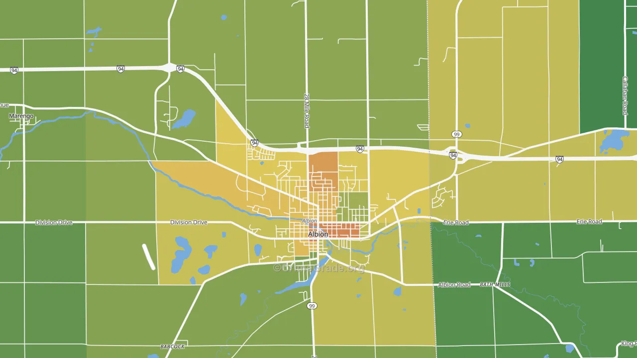 Albion, MI Map of Drug-Related Crime Rates