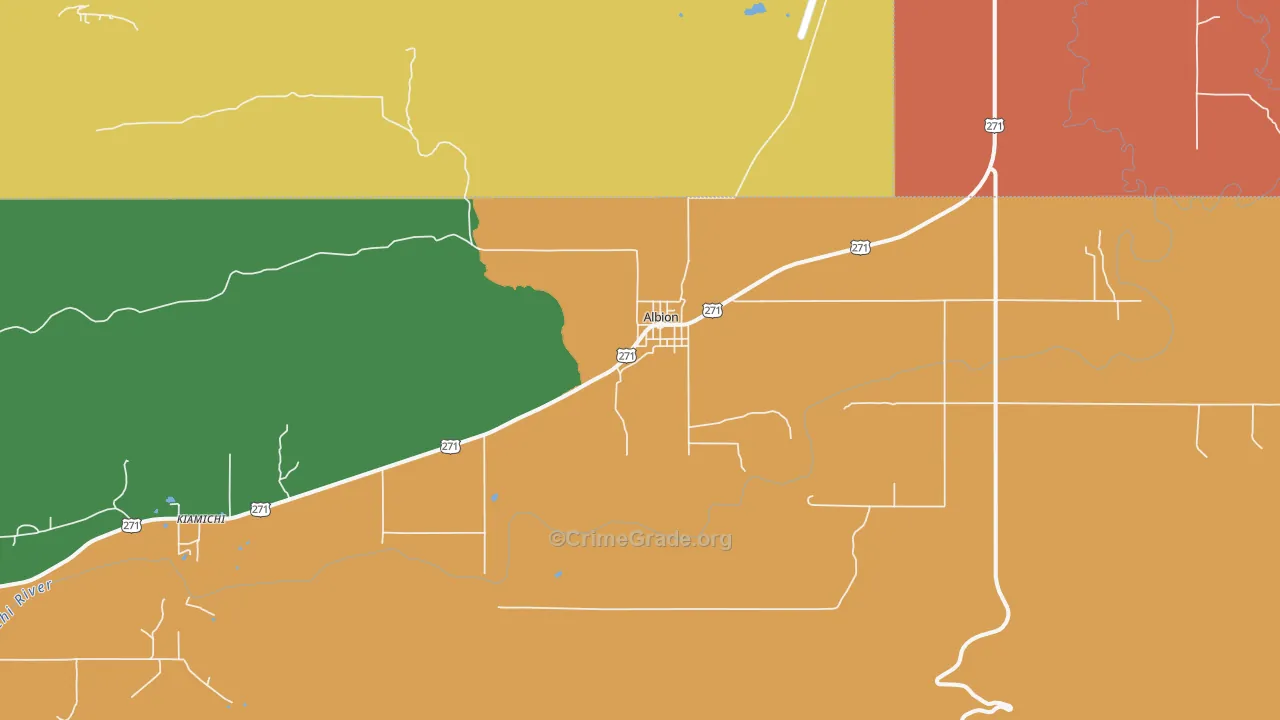 Albion, OK Map of Drug-Related Crime Rates