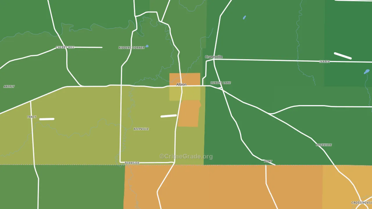 Albion, PA Map of Drug-Related Crime Rates