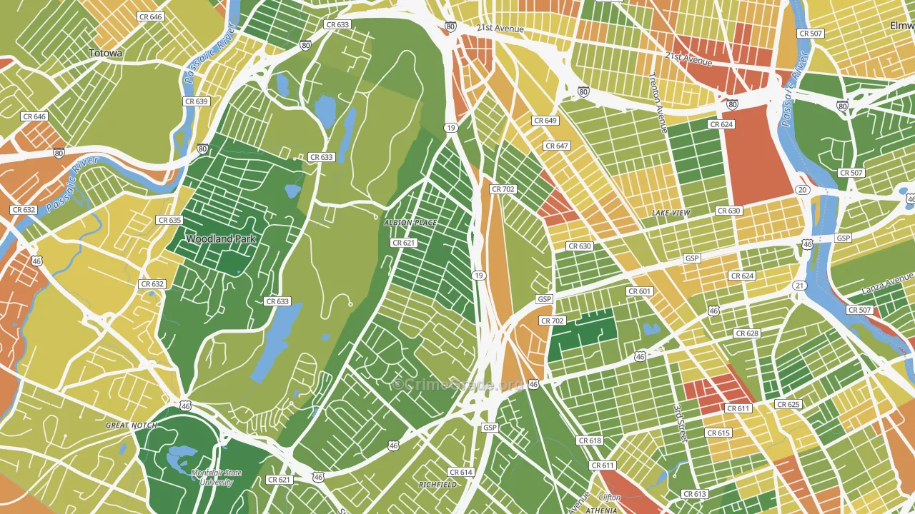 Albion Place, Clifton, NJ Map of Drug-Related Crime Rates