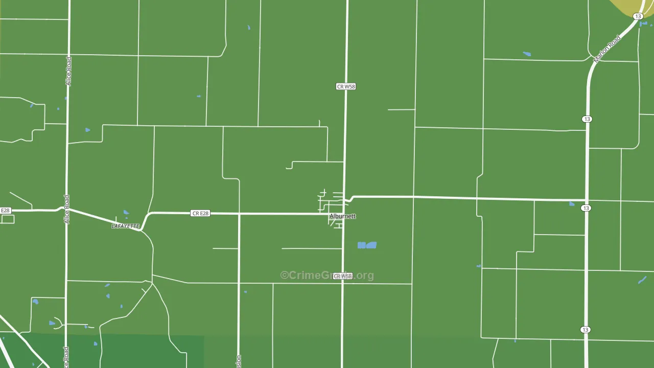 Alburnett, IA Map of Drug-Related Crime Rates