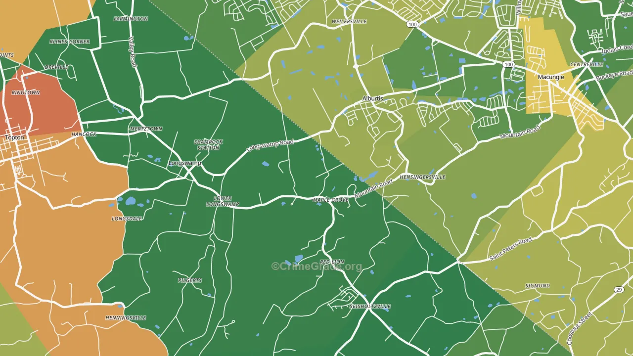 Alburtis, PA Map of Drug-Related Crime Rates