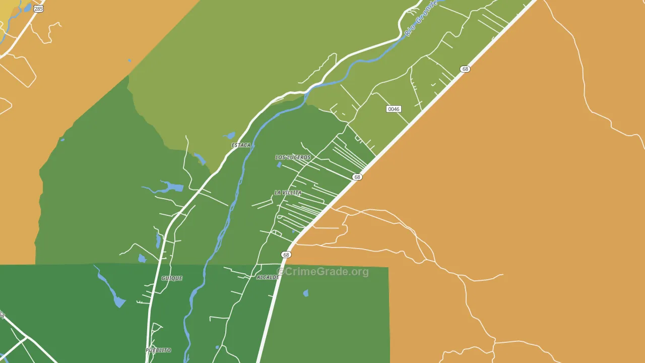 Alcalde, NM Map of Drug-Related Crime Rates
