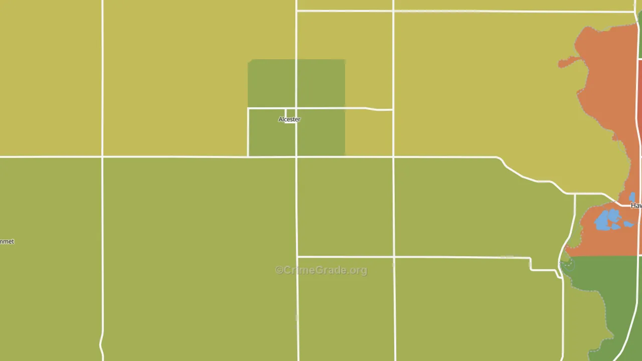 Alcester, SD Map of Drug-Related Crime Rates