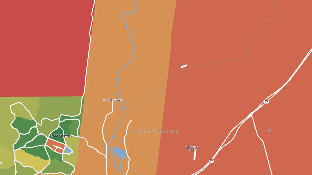 Alchesay Flat, AZ Map of Drug-Related Crime Rates