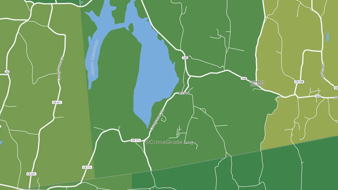Alcove, NY Map of Drug-Related Crime Rates