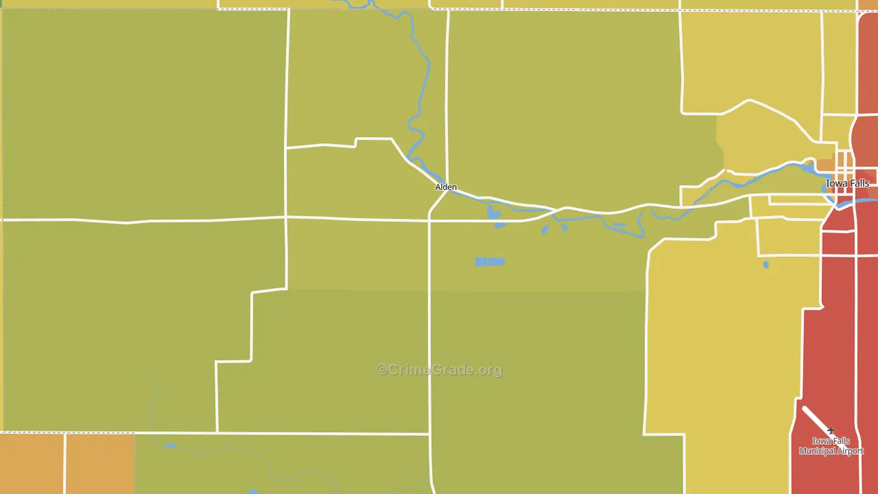 Alden, IA Map of Drug-Related Crime Rates