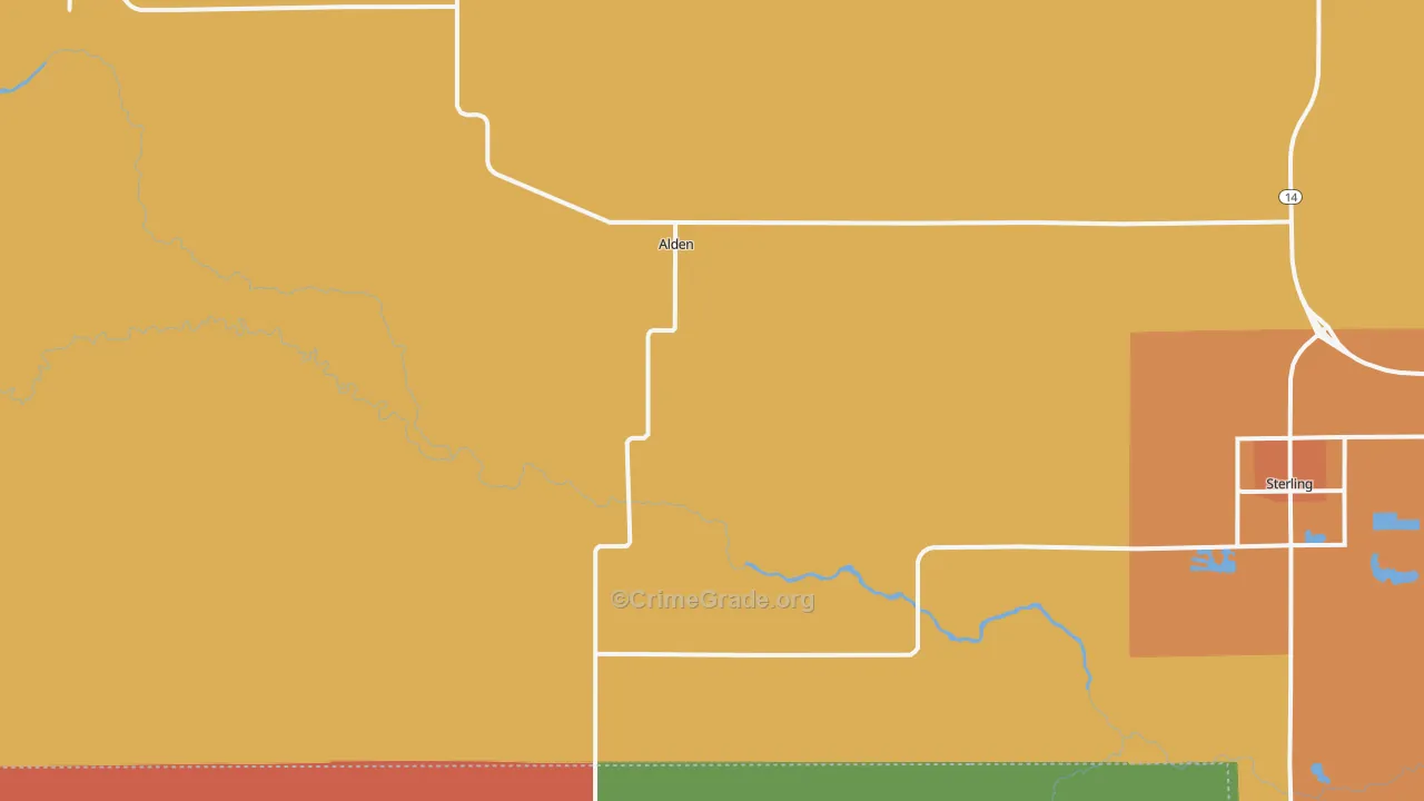 Alden, KS Map of Drug-Related Crime Rates